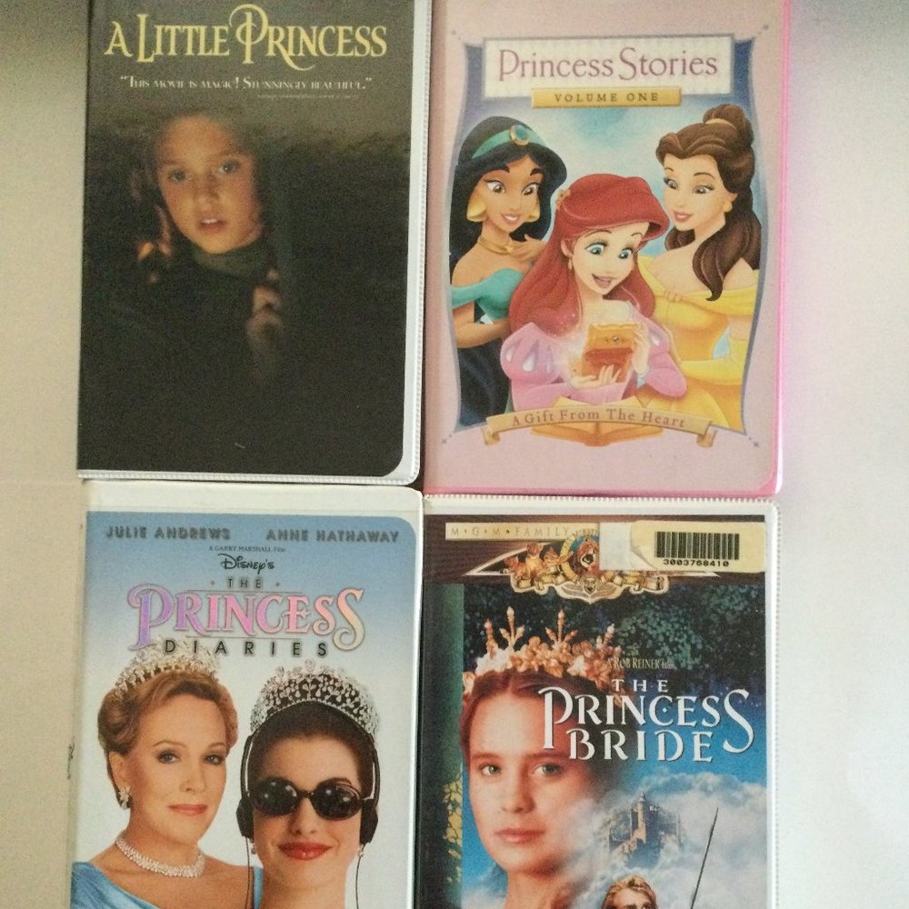 4 Princess stories VHS tapes lot